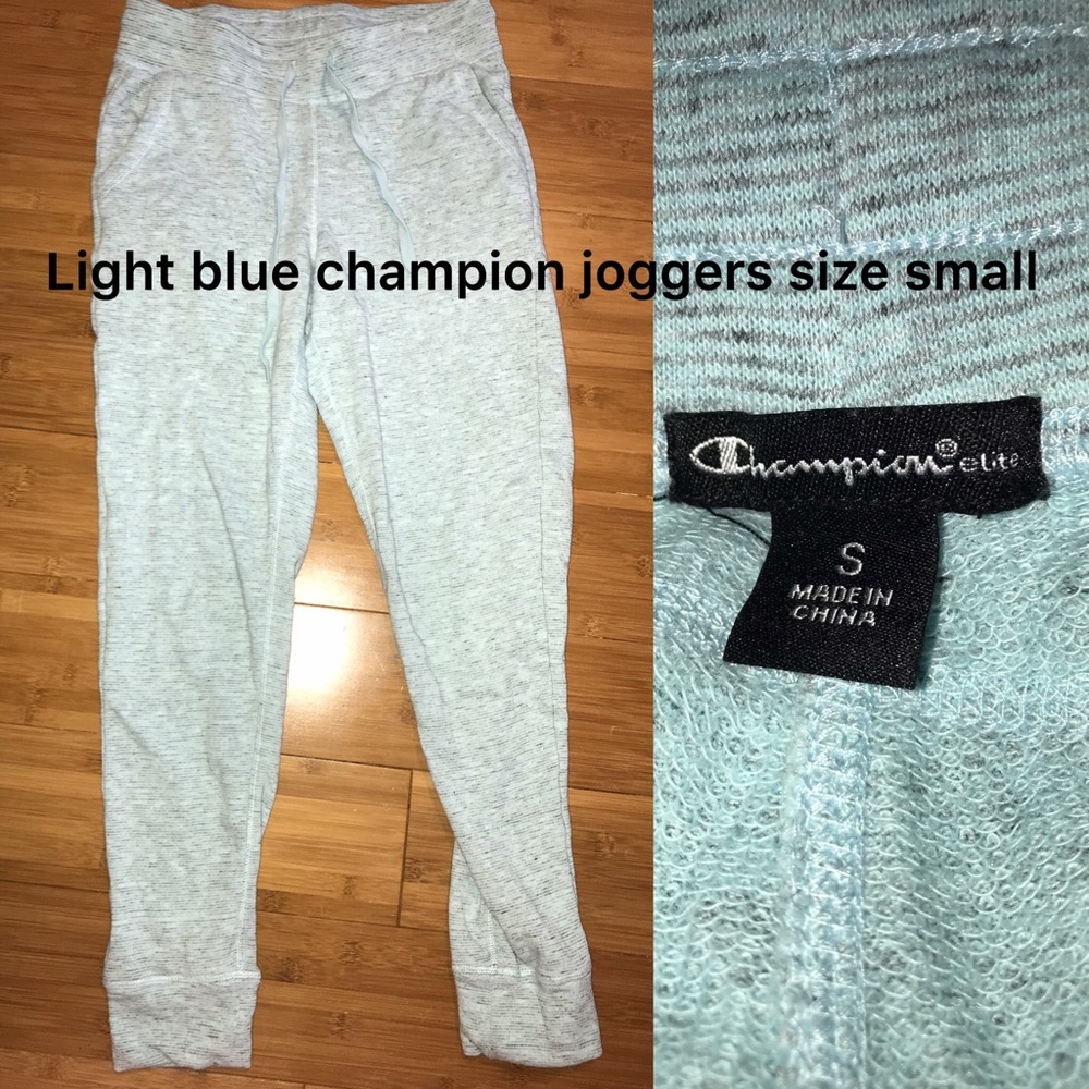 Light blue champion brand joggers